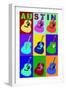 Austin, Texas - Acoustic Guitar Pop Art-Lantern Press-Framed Art Print