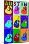 Austin, Texas - Acoustic Guitar Pop Art-Lantern Press-Mounted Art Print