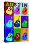 Austin, Texas - Acoustic Guitar Pop Art-Lantern Press-Stretched Canvas