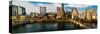 AUSTIN, TEXAS - Austin Cityscape Evening Skyline with skyscrapers down Congress Avenue Bridge ov...-null-Stretched Canvas