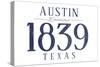 Austin, Texas - Established Date (Blue)-Lantern Press-Stretched Canvas