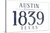 Austin, Texas - Established Date (Blue)-Lantern Press-Stretched Canvas