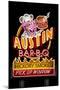 Austin, Texas - Neon BBQ Sign-Lantern Press-Mounted Art Print