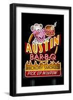 Austin, Texas - Neon BBQ Sign-Lantern Press-Framed Art Print