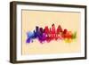 Austin, Texas - Skyline Abstract-Lantern Press-Framed Art Print