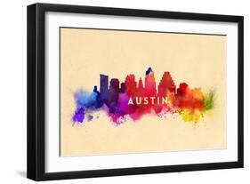 Austin, Texas - Skyline Abstract-Lantern Press-Framed Art Print