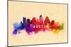 Austin, Texas - Skyline Abstract-Lantern Press-Mounted Art Print