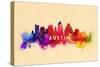 Austin, Texas - Skyline Abstract-Lantern Press-Stretched Canvas