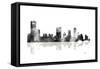 Austin Texas Skyline BG 1-Marlene Watson-Framed Stretched Canvas