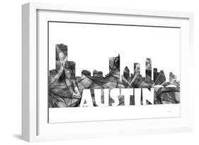 Austin Texas Skyline BG 2-Marlene Watson-Framed Giclee Print