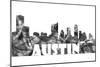 Austin Texas Skyline BG 2-Marlene Watson-Mounted Giclee Print