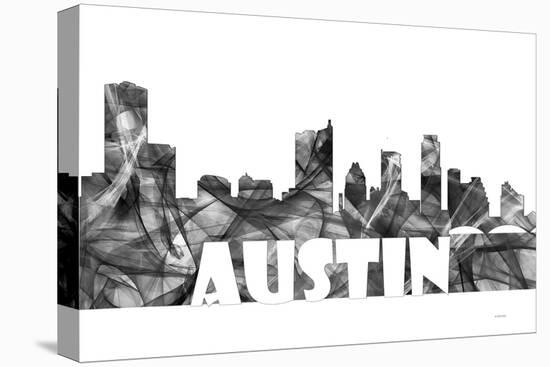 Austin Texas Skyline BG 2-Marlene Watson-Stretched Canvas