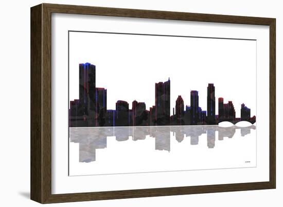 Austin Texas Skyline BW 1-Marlene Watson-Framed Giclee Print