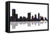 Austin Texas Skyline BW 1-Marlene Watson-Framed Stretched Canvas