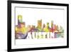 Austin Texas Skyline Mclr 2-Marlene Watson-Framed Giclee Print