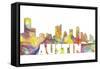 Austin Texas Skyline Mclr 2-Marlene Watson-Framed Stretched Canvas