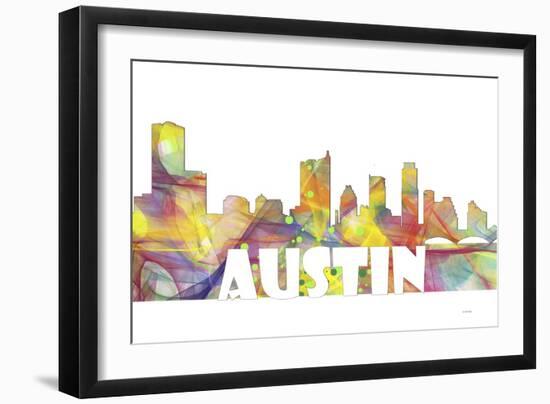 Austin Texas Skyline Mclr 2-Marlene Watson-Framed Giclee Print