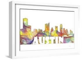 Austin Texas Skyline Mclr 2-Marlene Watson-Framed Giclee Print