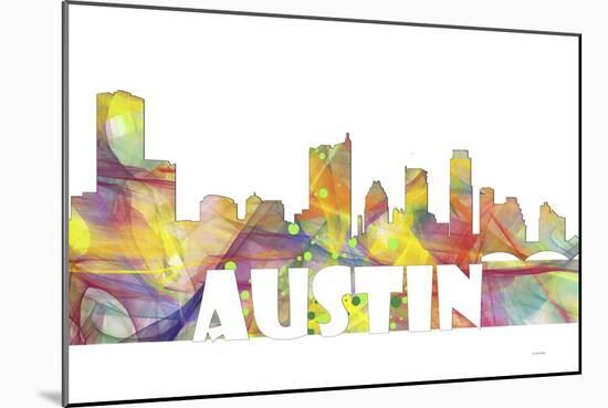 Austin Texas Skyline Mclr 2-Marlene Watson-Mounted Giclee Print