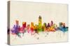 Austin Texas Skyline-Michael Tompsett-Stretched Canvas