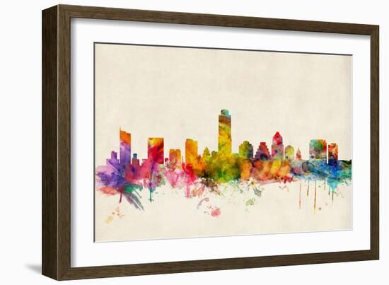 Austin Texas Skyline-Michael Tompsett-Framed Art Print