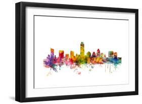 Austin Texas Skyline-Michael Tompsett-Framed Art Print