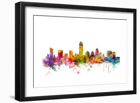 Austin Texas Skyline-Michael Tompsett-Framed Art Print