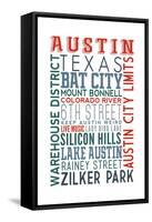 Austin, Texas - Typography-Lantern Press-Framed Stretched Canvas