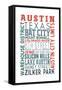 Austin, Texas - Typography-Lantern Press-Framed Stretched Canvas