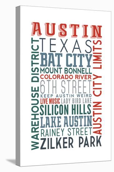 Austin, Texas - Typography-Lantern Press-Stretched Canvas