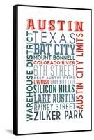 Austin, Texas - Typography-Lantern Press-Framed Stretched Canvas