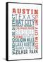 Austin, Texas - Typography-Lantern Press-Framed Stretched Canvas