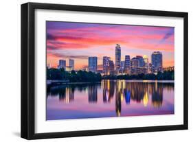 Austin, Texas, USA Skyline on the Colorado River-Sean Pavone-Framed Premium Photographic Print