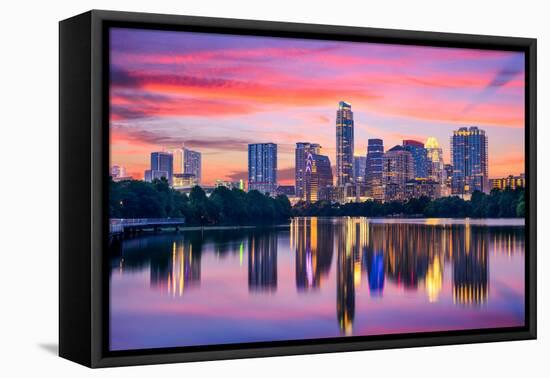 Austin, Texas, USA Skyline on the Colorado River-Sean Pavone-Framed Stretched Canvas