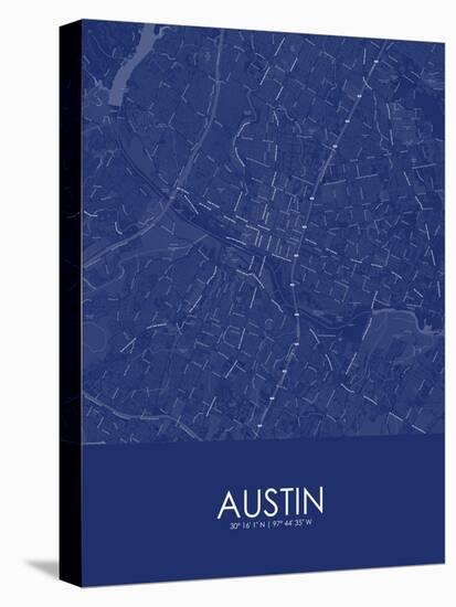 Austin, United States of America Blue Map-null-Stretched Canvas