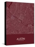 Austin, United States of America Red Map-null-Stretched Canvas