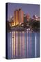 Australia, Adelaide, Skyline from Torrens Lake, Daytime, Dusk-Walter Bibikow-Stretched Canvas