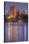 Australia, Adelaide, Skyline from Torrens Lake, Daytime, Dusk-Walter Bibikow-Stretched Canvas