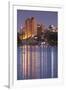 Australia, Adelaide, Skyline from Torrens Lake, Daytime, Dusk-Walter Bibikow-Framed Premium Photographic Print