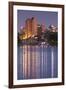 Australia, Adelaide, Skyline from Torrens Lake, Daytime, Dusk-Walter Bibikow-Framed Premium Photographic Print