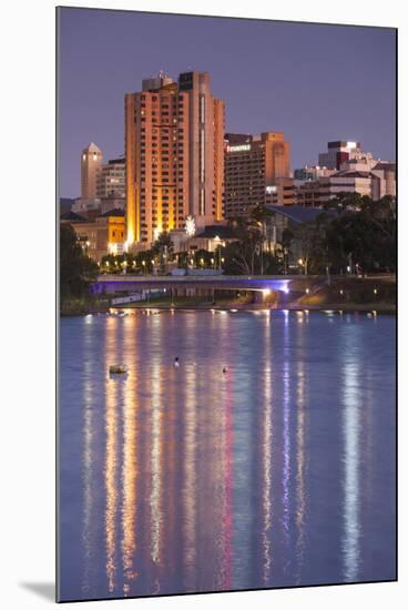 Australia, Adelaide, Skyline from Torrens Lake, Daytime, Dusk-Walter Bibikow-Mounted Premium Photographic Print