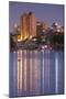 Australia, Adelaide, Skyline from Torrens Lake, Daytime, Dusk-Walter Bibikow-Mounted Photographic Print