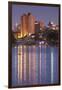 Australia, Adelaide, Skyline from Torrens Lake, Daytime, Dusk-Walter Bibikow-Framed Photographic Print