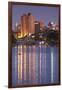 Australia, Adelaide, Skyline from Torrens Lake, Daytime, Dusk-Walter Bibikow-Framed Photographic Print