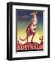 Australia, Airline & Travel Kangaroo c.1957-Eileen Mayo-Framed Art Print