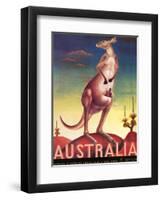 Australia, Airline & Travel Kangaroo c.1957-Eileen Mayo-Framed Art Print