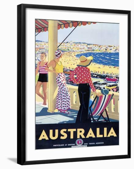 Australia Beach c.1929-Percy Trompf-Framed Giclee Print