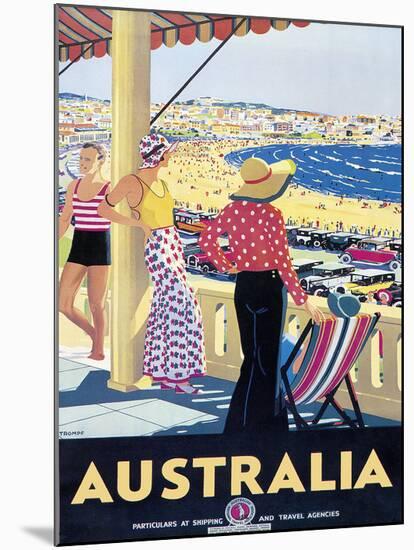 Australia Beach c.1929-Percy Trompf-Mounted Giclee Print