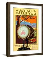 Australia Calls You-Percy Trompf-Framed Art Print