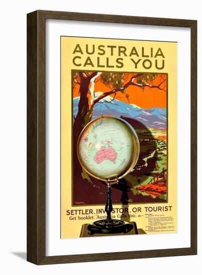 Australia Calls You-Percy Trompf-Framed Art Print